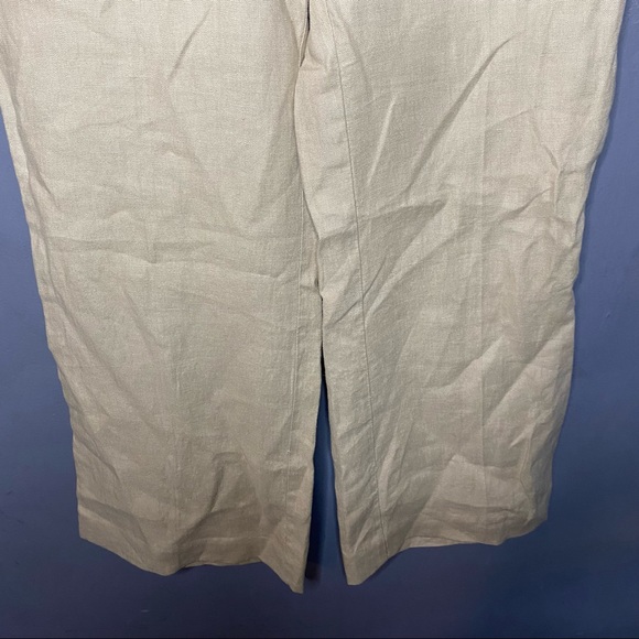 OLD NAVY 100% Linen Just Below Waist Khaki Pants - Picture 3 of 7